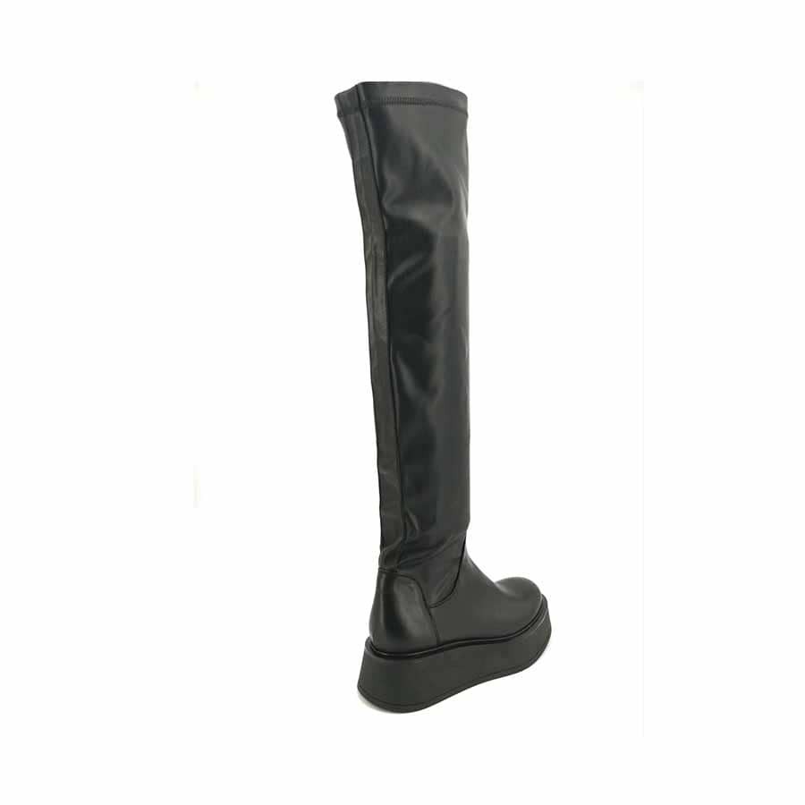 Lemarè stivale donna corsaro pelle elasticizzato zeppa