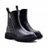 Rago collection women's ankle boot black leather bottom tank mesh