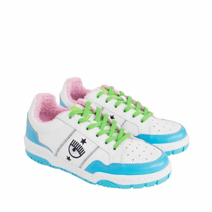 Chiara Ferragni sneakers CF1 white blu aquarius