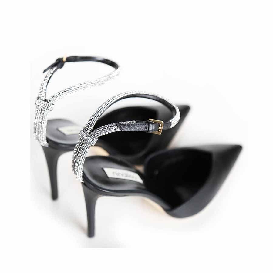 Ninalilou sandalo Love chanel caviglia strass