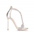 Ninalilou sandalo pelle platino Love strass