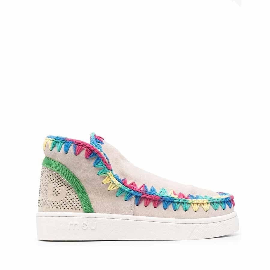 Mou mini eskimo ankle boot woman sneaker perforated suede Multicolor CHLK