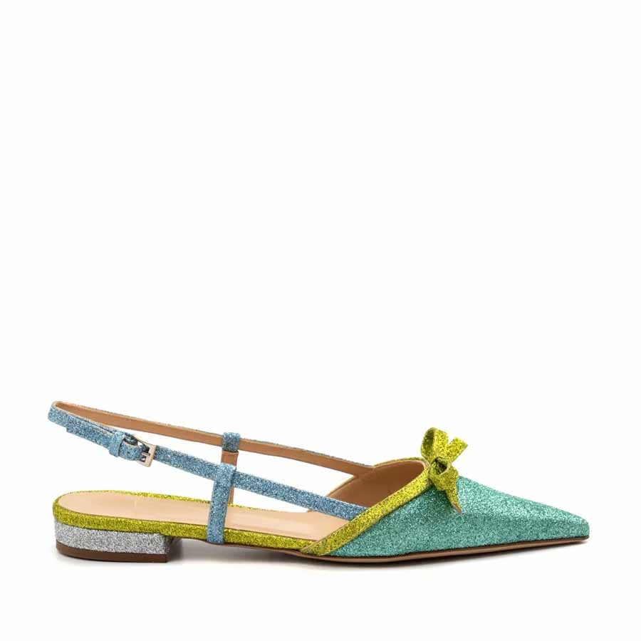 Roberto Festa sandalo chanel basso ARIS in glitter menta/avio Colore  Multicolor Numero di scarpa EU 37