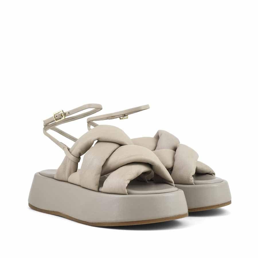 Coral Blue tubular wedge sandal