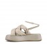 Coral Blue tubular wedge sandal