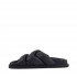 Coral Blue tubular slide sandal black