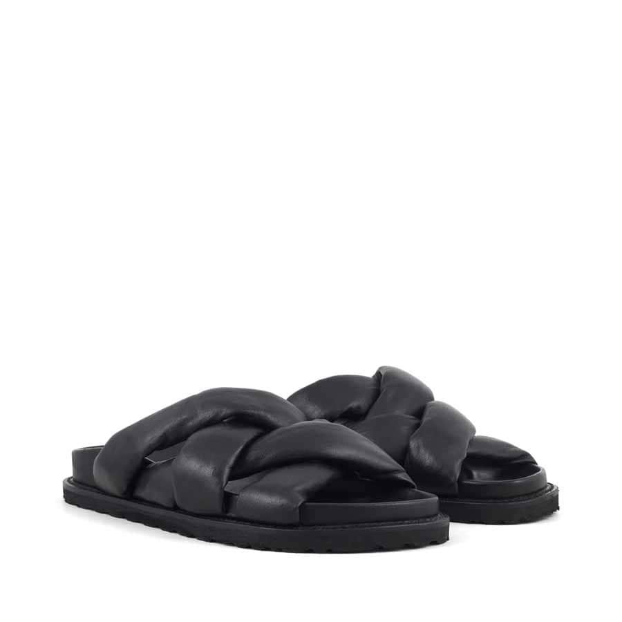 Coral Blue tubular slide sandal black