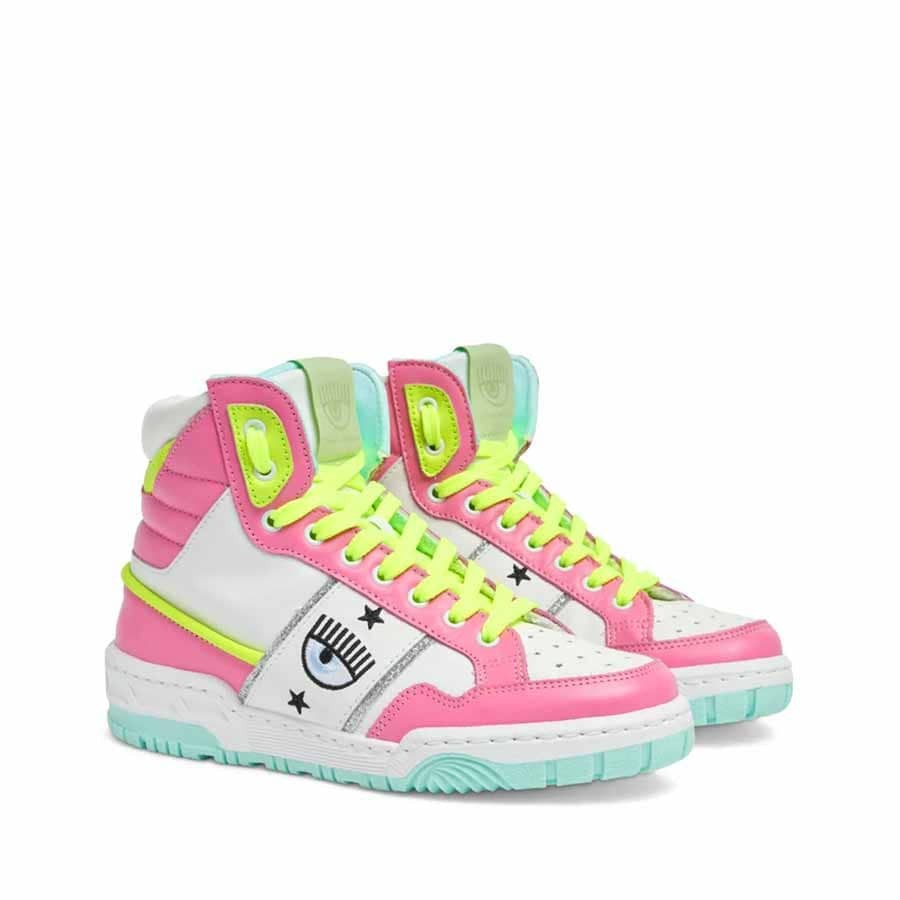 Chiara Ferragni sneakers CF1 high white Pink yellow