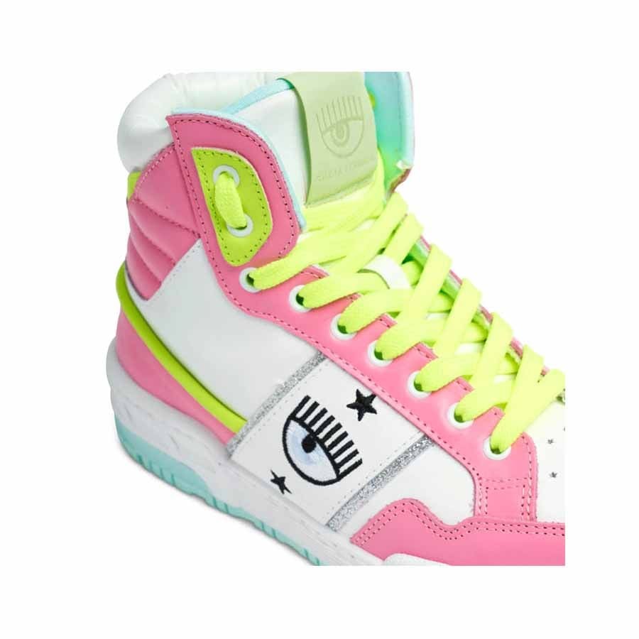 Chiara Ferragni sneakers CF1 high white Pink yellow