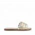 Coral Blue ciabattina slide intrecciata gold