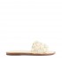 Coral Blue white woven slide slipper