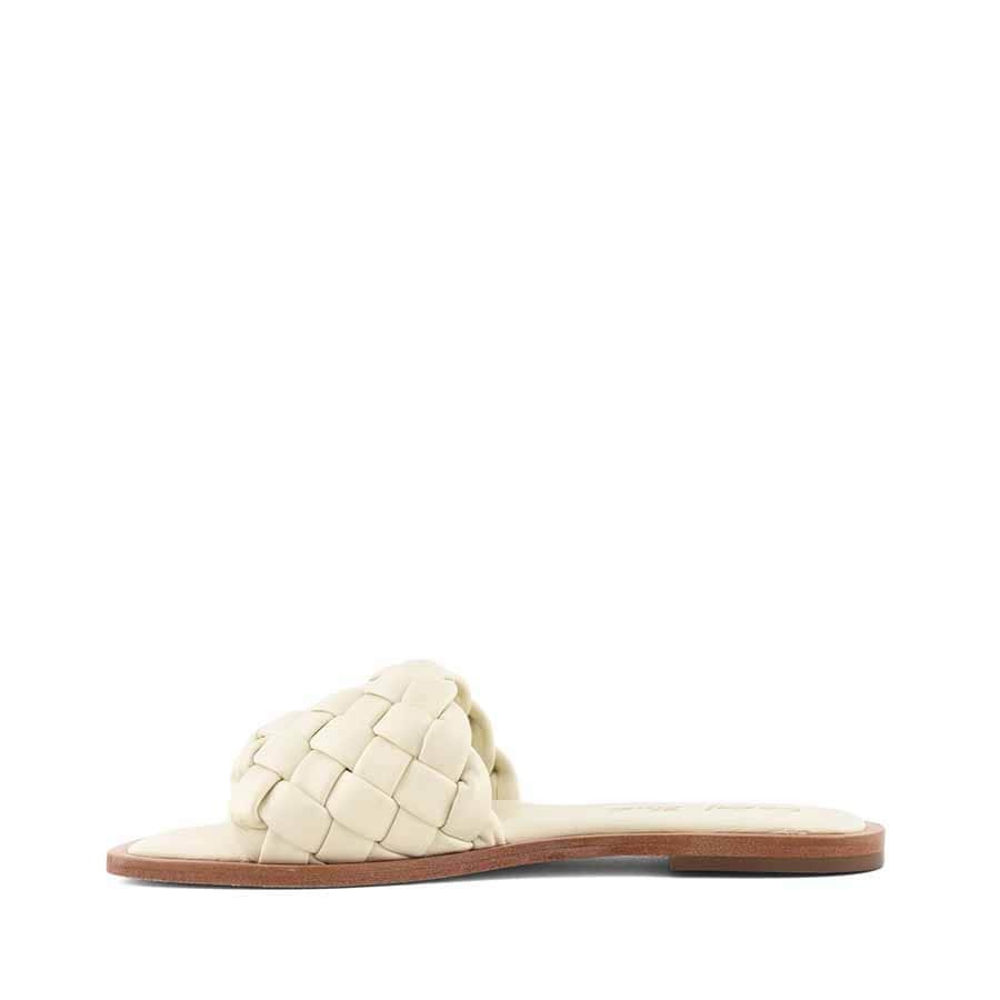 Coral Blue ciabattina slide intrecciata white