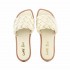 Coral Blue white woven slide slipper