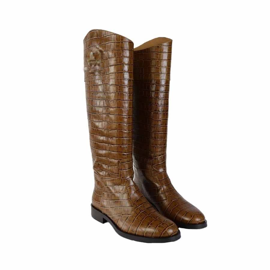 Rago collection crocodile print leather boots