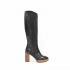 Rago collection women's boot black tube platform leather heel