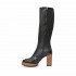 Rago collection women's boot black tube platform leather heel