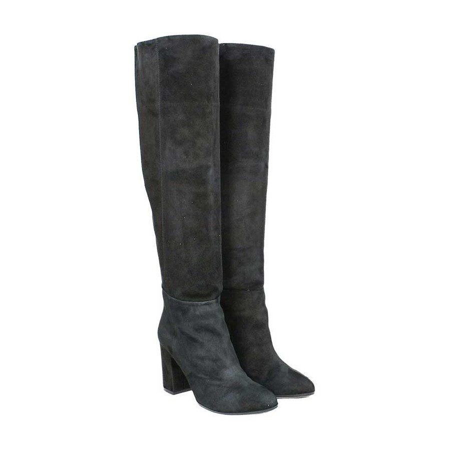 Carmens-38063 STIVALI DUKE IN CAMOSCIO NERO