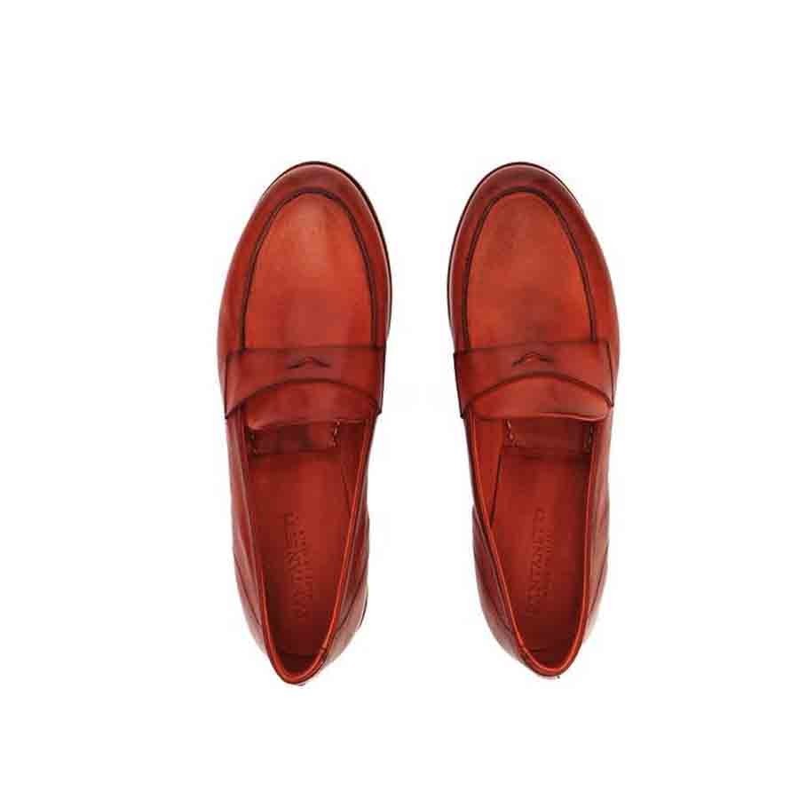 PANTANETTI mocassino donna rosso bruciato