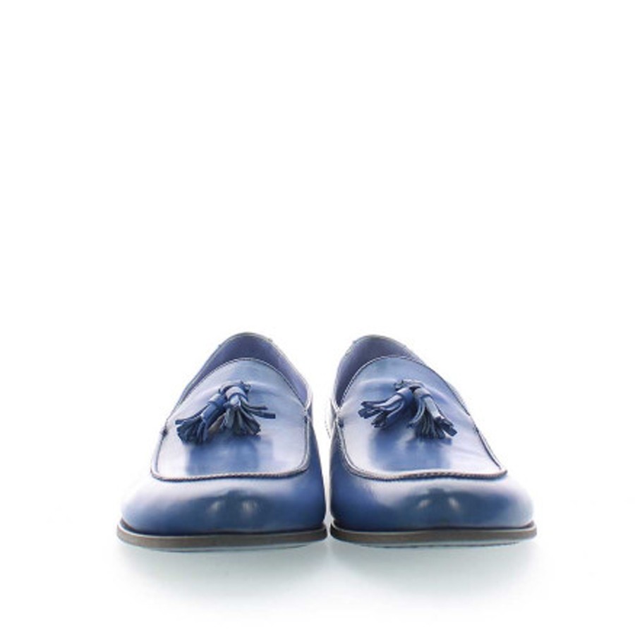 PANTANETTI mocassino donna  con  nappine blu elettrico