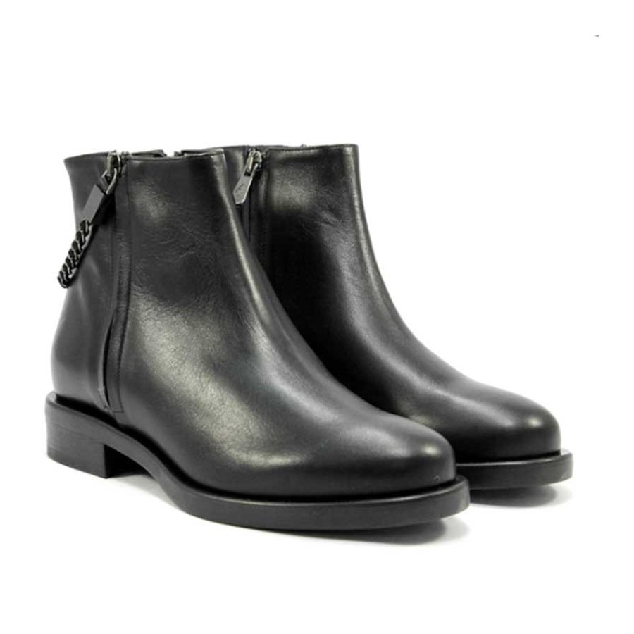 Albano 6090 tronchetto donna pelle nero catene