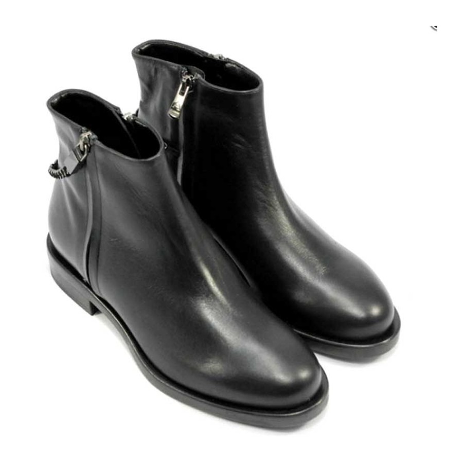 Albano 6255 tronchetto donna pelle nero catene