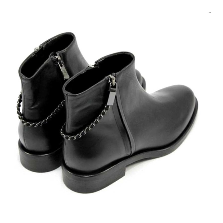 Albano 6255 tronchetto donna pelle nero catene