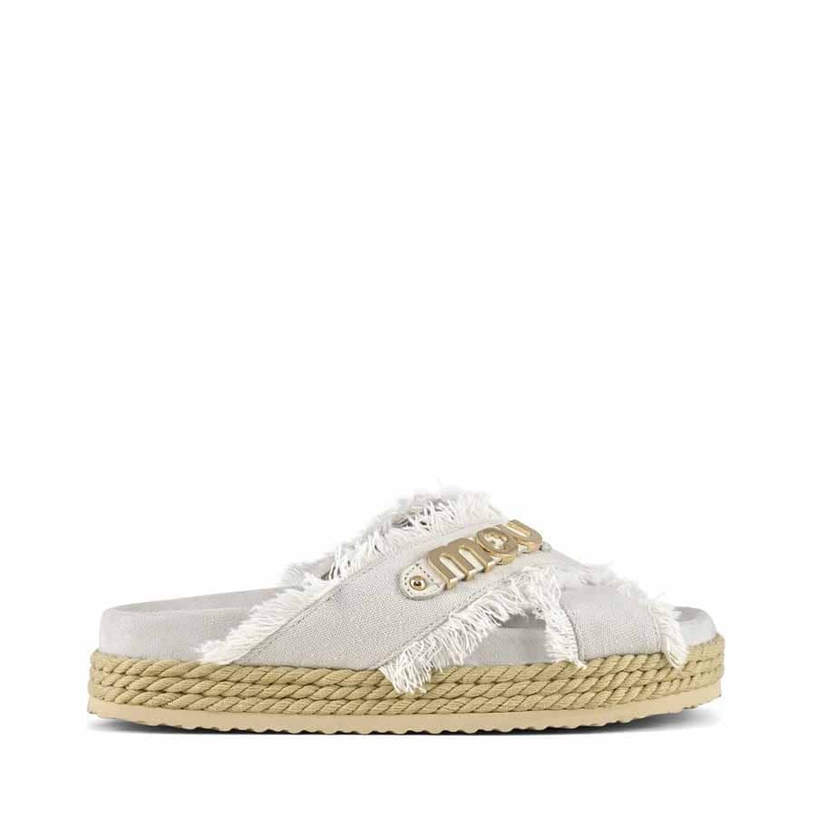 Mou Rope bio sandal criss cross white beige RWBEI