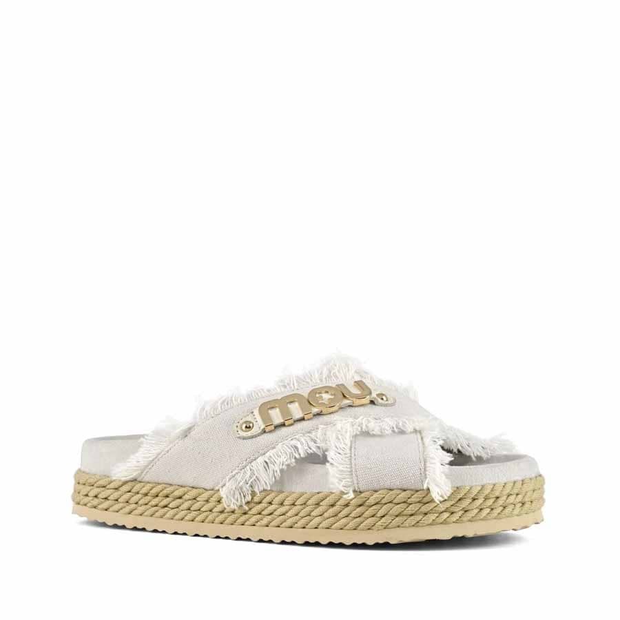 Mou Rope bio sandal criss cross white beige RWBEI