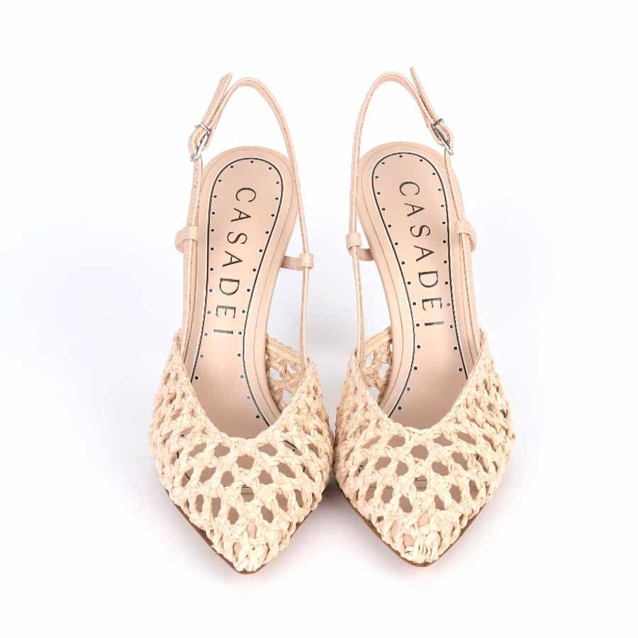 Casadei sandalo chanel Versilia Slingback Flore spiaggia rosa