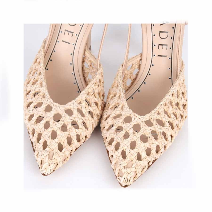 Casadei chanel sandal Versilia Slingback Flore pink beach