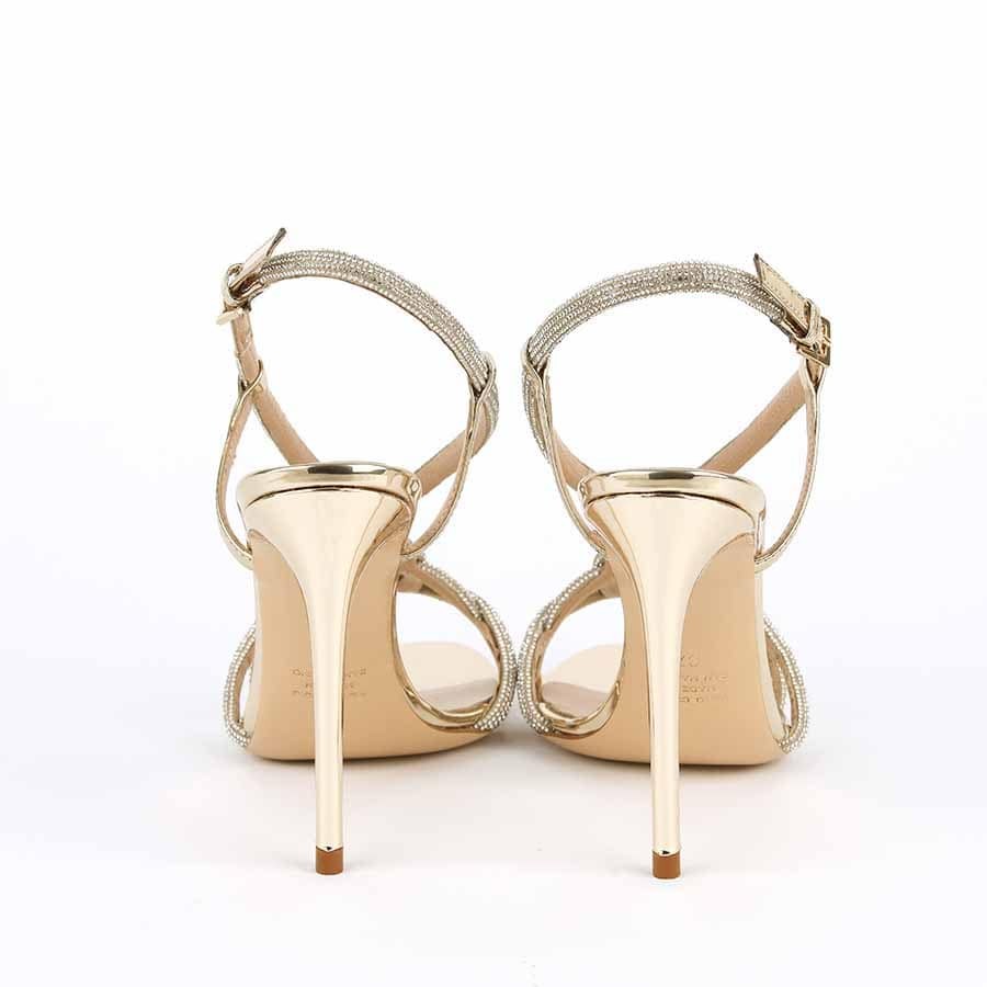 Ninalilou sandalo Love strass specchio platino
