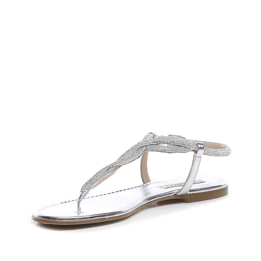 Ninalilou sandalo infradito flat argento Elisa swarovski