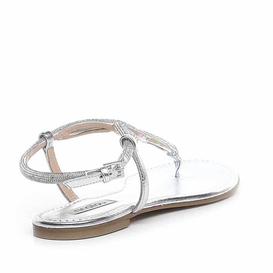 Ninalilou sandalo infradito flat argento Elisa swarovski