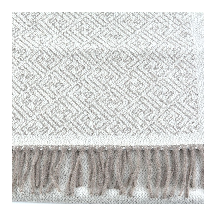 Sciarpa Fendi zucca signature jacquard bianco tortora