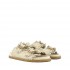 Coral Blue birkenstock slide double jewel band white