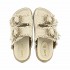 Coral Blue birkenstock slidedoppia fascia gioiello white