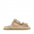 Coral Blue birkenstock slide double jewel band nude