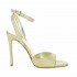 Giampaolo Viozzi iridescent platinum viper print leather sandal