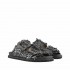 Coral Blue birkenstock slide double jewel band black