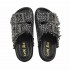 Coral Blue birkenstock slide double jewel band black