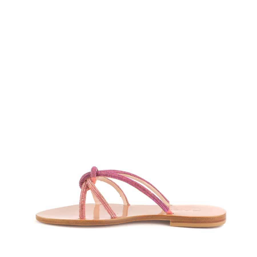 Rago collection flat sandal crab multi raspberry interweaving Sorbet