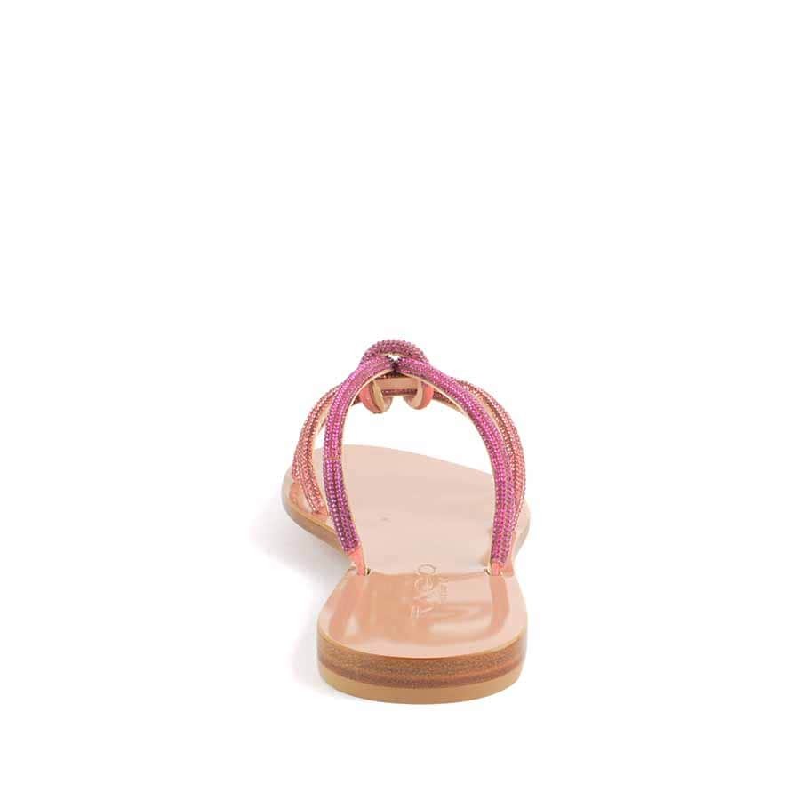 Rago collection flat sandal crab multi raspberry interweaving Sorbet