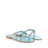 Rago collection sandalo flat Sorbetto granchio intreccio multi turchese