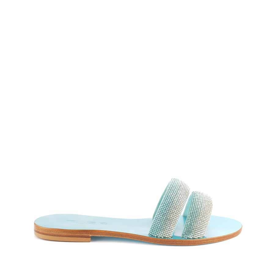 Rago collection sandalo flat Sorbetto doppia fascia turchese