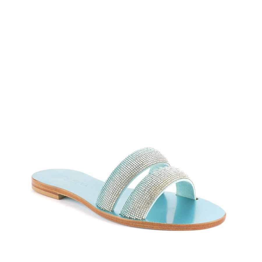 Rago collection sandalo flat Sorbetto doppia fascia turchese