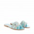 Rago collection flat sandal Sorbet double turquoise band