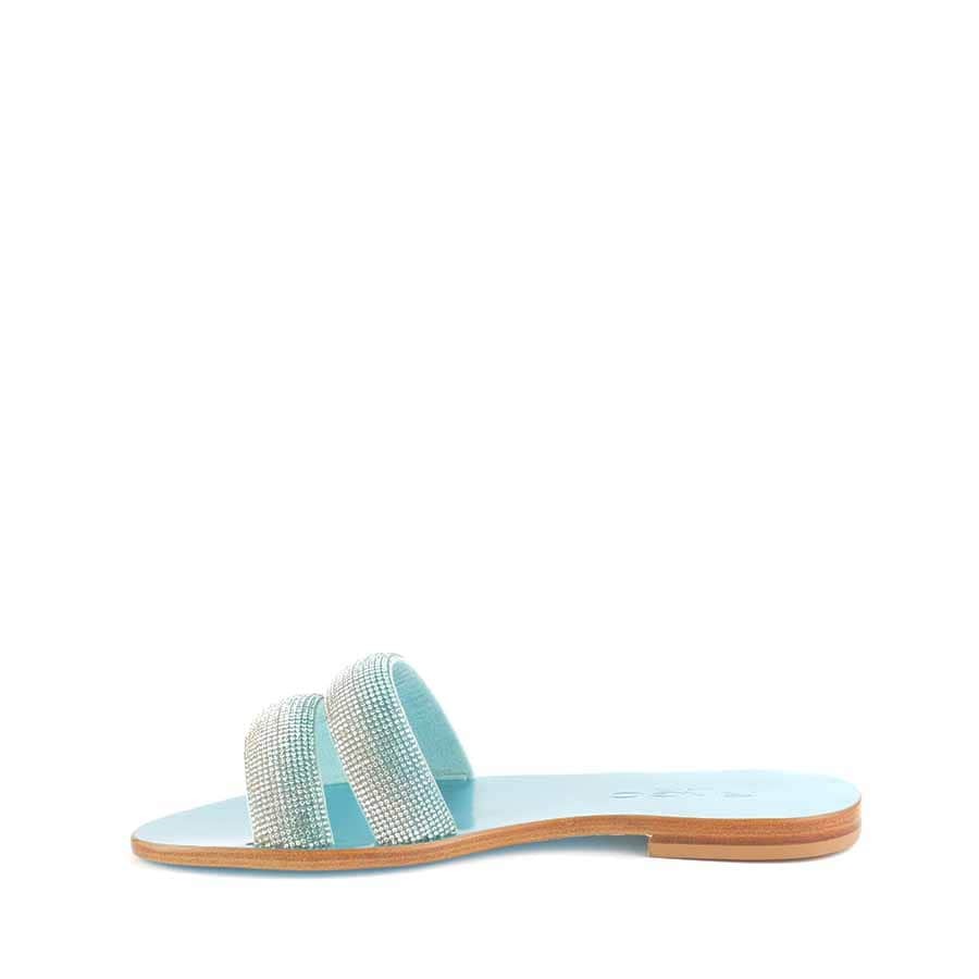 Rago collection sandalo flat Sorbetto doppia fascia turchese