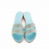 Rago collection flat sandal Sorbet double turquoise band