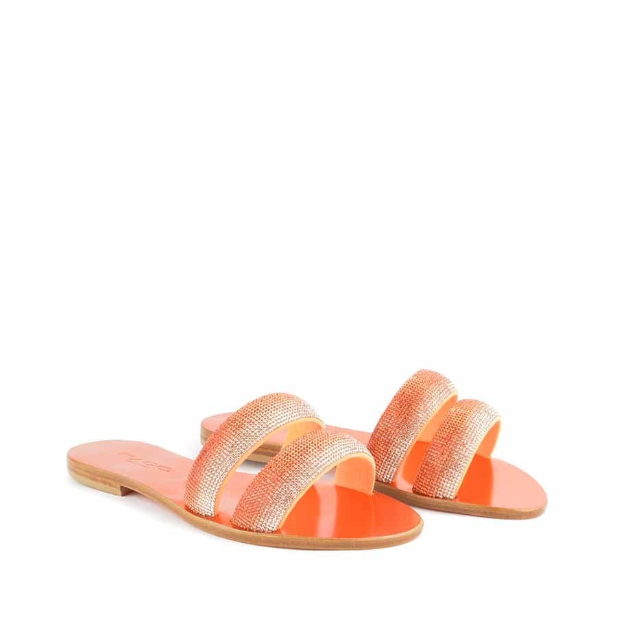 Rago collection flat sandal Sorbet double orange band