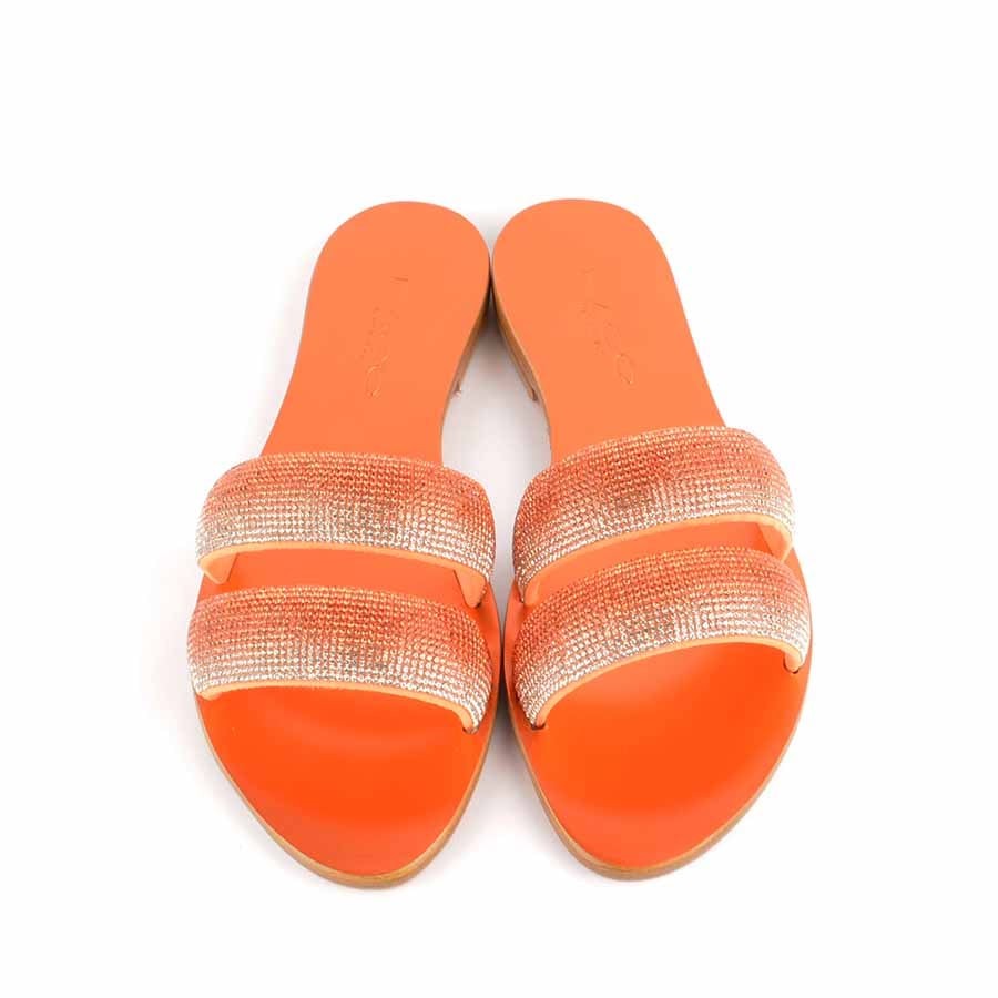 Rago collection flat sandal Sorbet double orange band